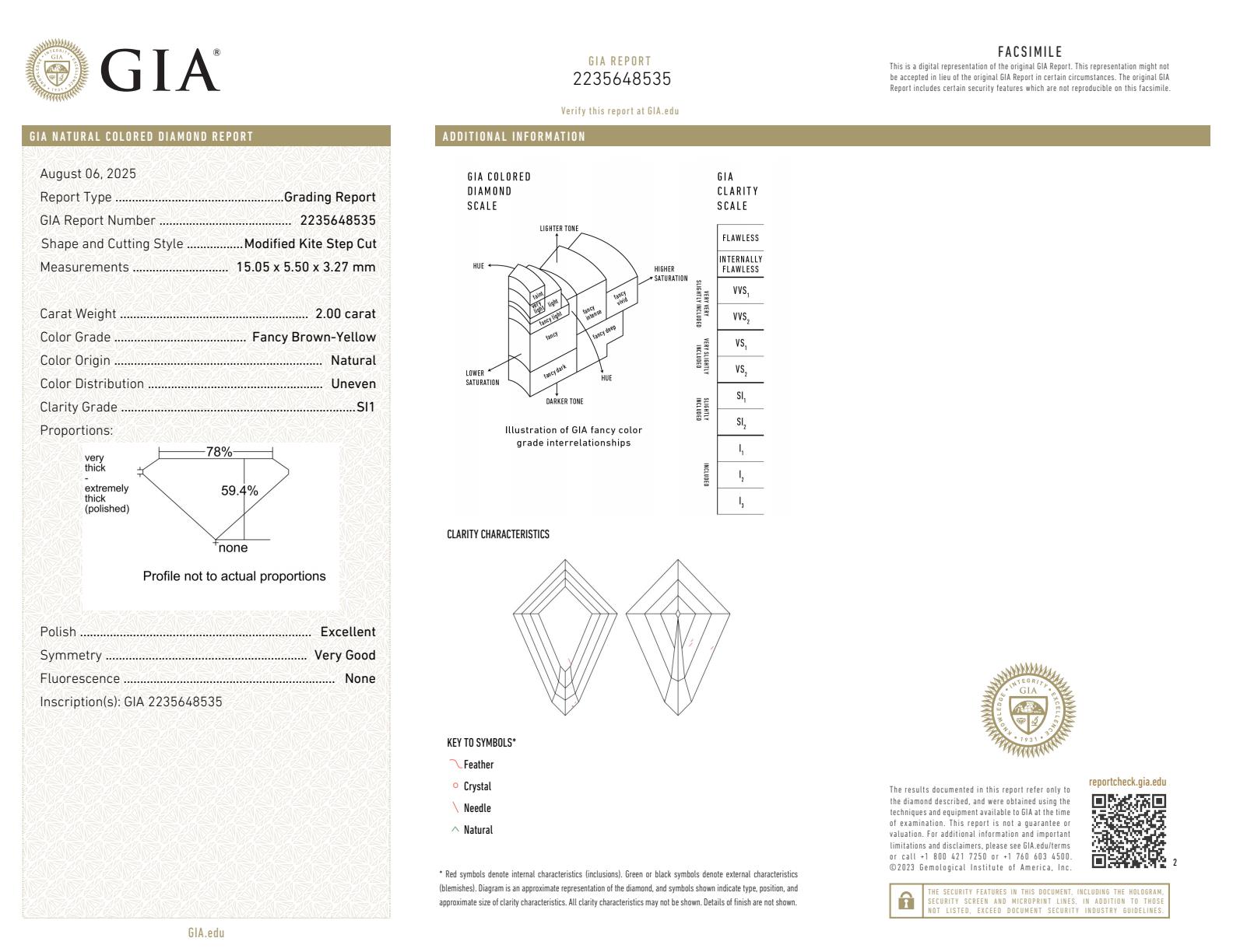 GIA Certified Fancy Brown-Yellow Diamond Kite Stud Earrings
