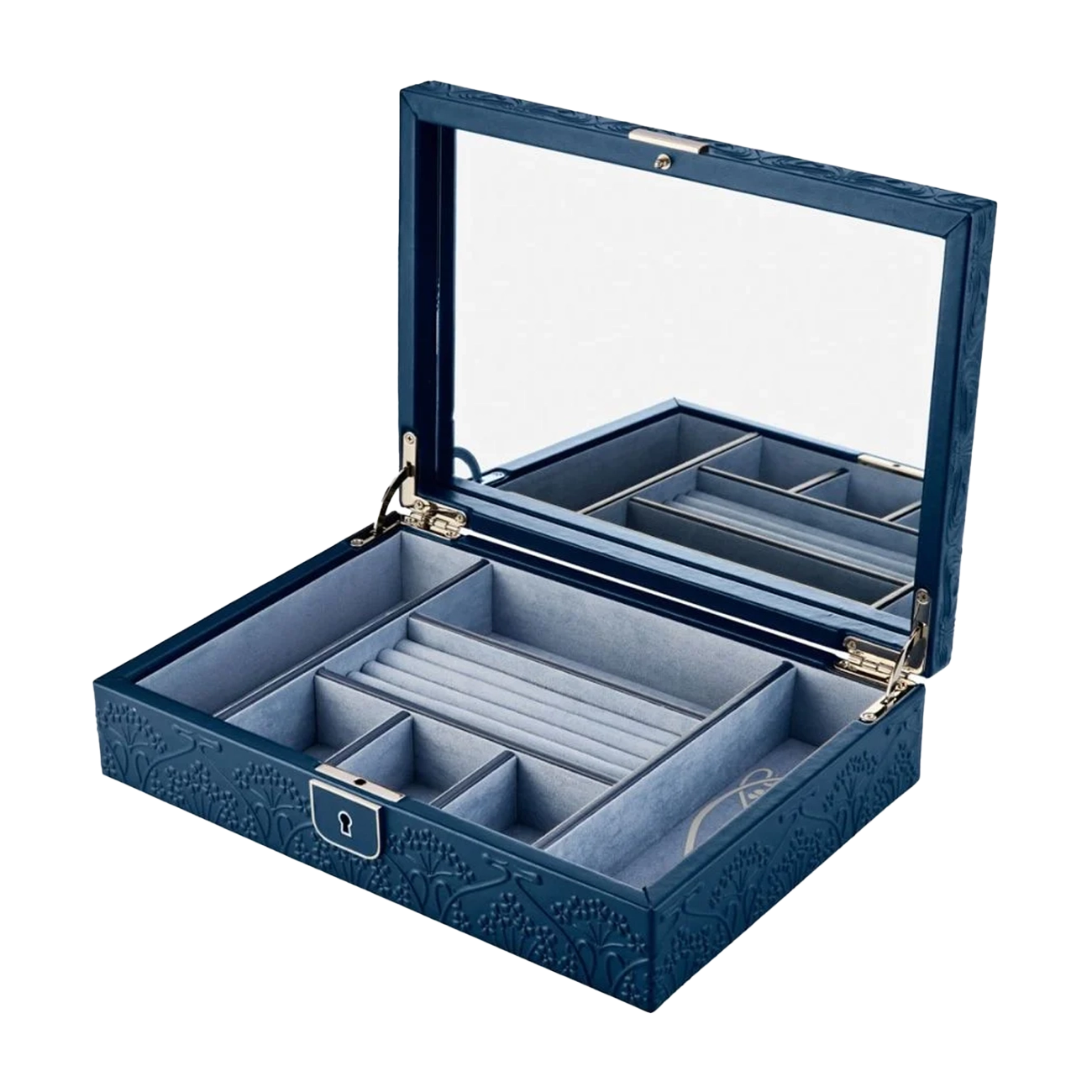 WOLF X LIBERTY All Over Ianthe Medium Jewelry Box in Navy
