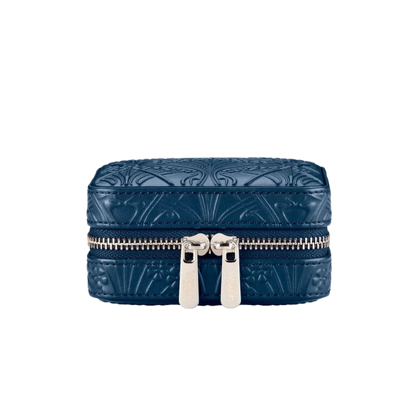 WOLF X LIBERTY All Over Ianthe Small Travel Jewelry Zip Case in Navy