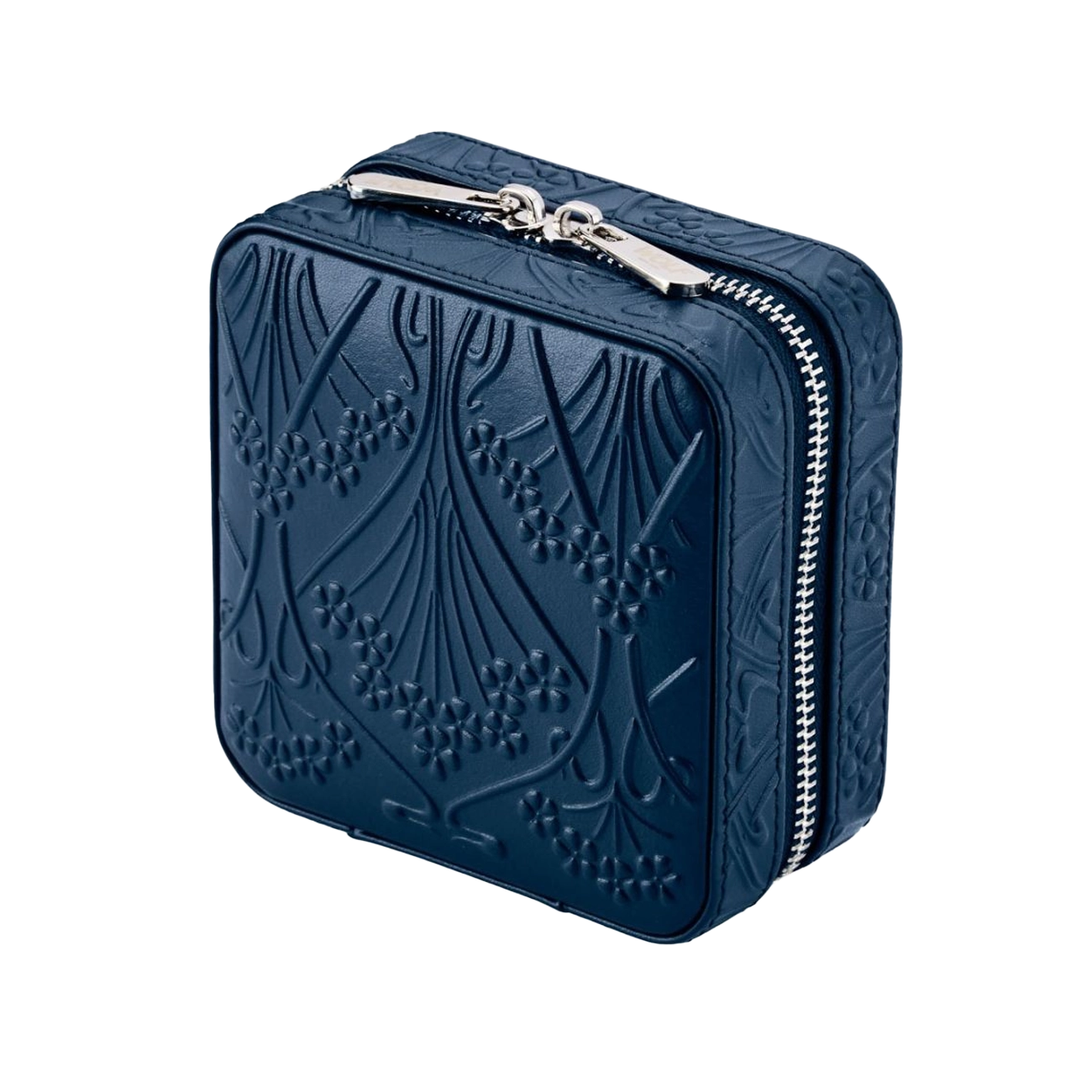 WOLF X LIBERTY All Over Ianthe Small Travel Jewelry Zip Case in Navy