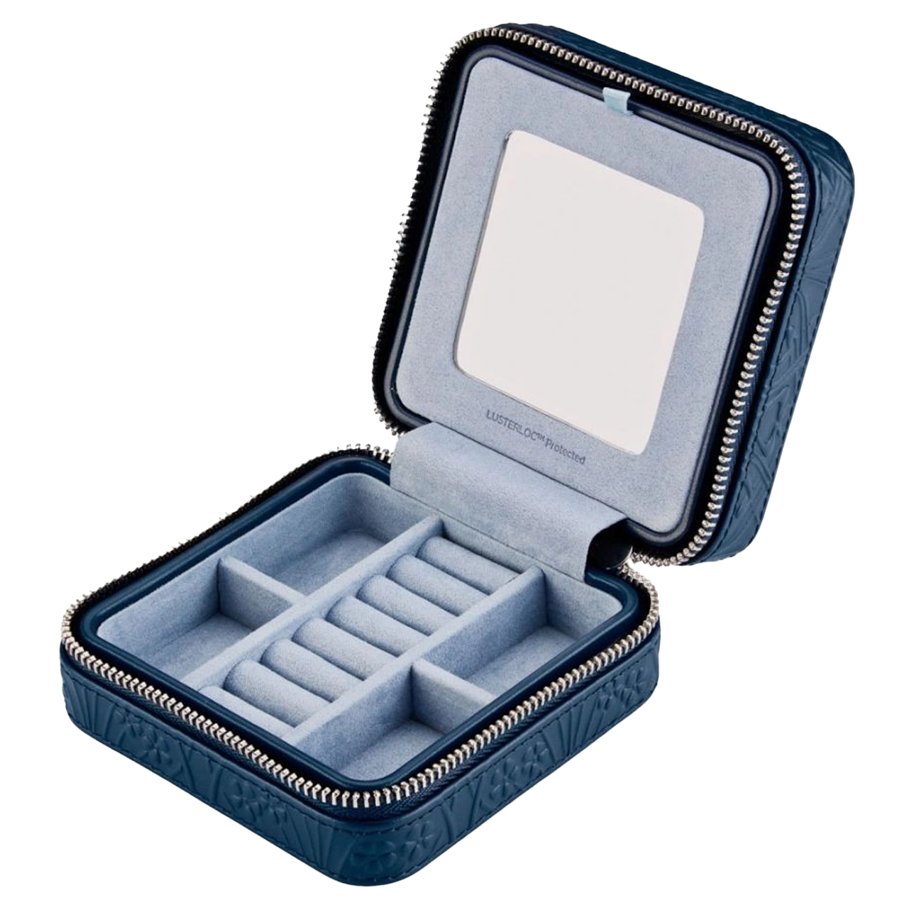 WOLF X LIBERTY All Over Ianthe Small Travel Jewelry Zip Case in Navy