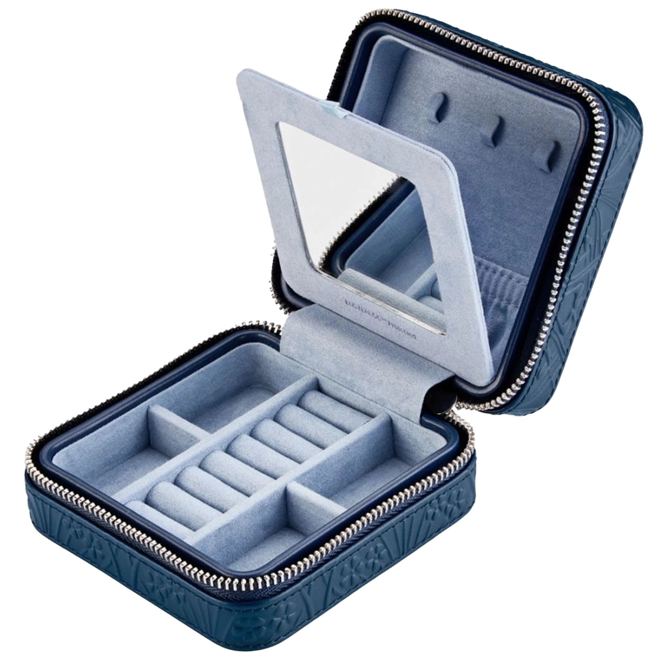 WOLF X LIBERTY All Over Ianthe Small Travel Jewelry Zip Case in Navy