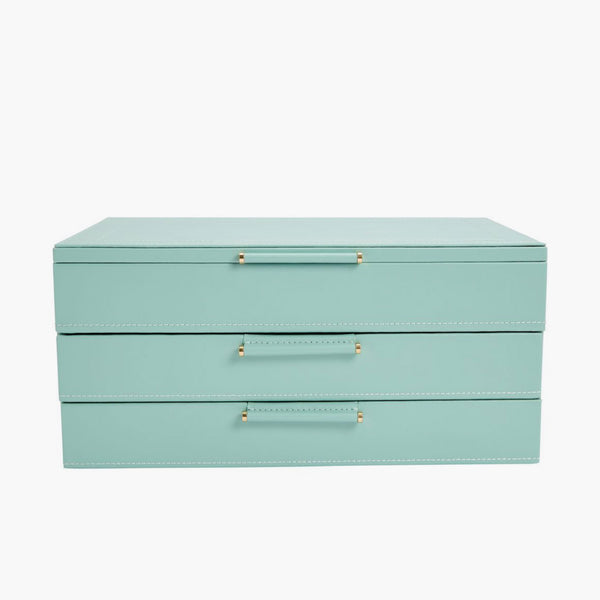 WOLF Sophia Jewelry Box with Drawers in Jade Green