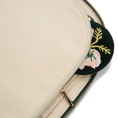 Wolf Zoe Flower Velvet Jewelry Portfolio in Forest Green
