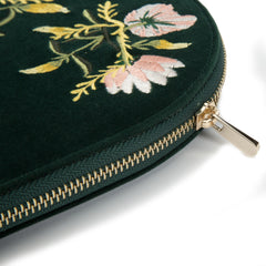 Wolf Zoe Flower Velvet Jewelry Portfolio in Forest Green