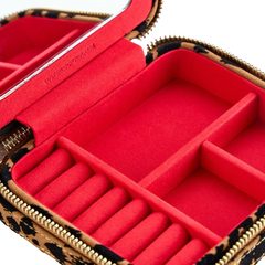 WOLF Savanna Leopard Print Jewelry Zip Case