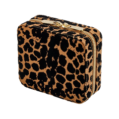 WOLF Savanna Leopard Print Jewelry Zip Case