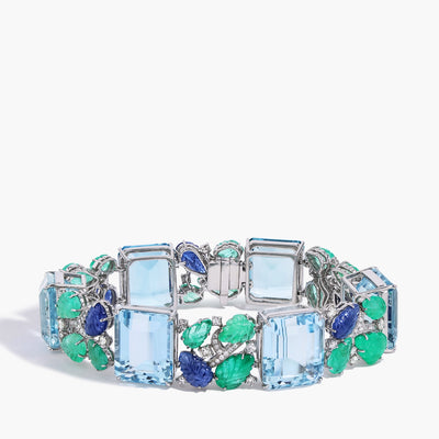 Mixed-Gemstone Leaf Motif Bracelet - Private Label product