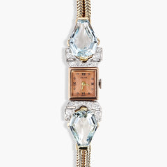 Aquamarine and Diamond Antique Watch