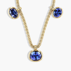 17 Carat Oval Tanzanite Bezel Necklace