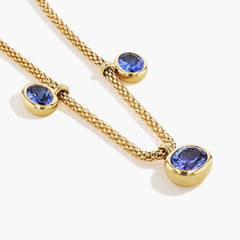 17 Carat Oval Tanzanite Bezel Necklace