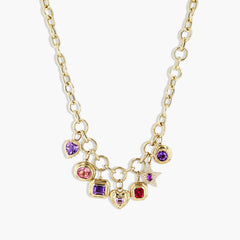 Multi-Color Sapphire Charm Necklace