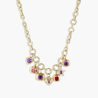 Multi-Color Sapphire Charm Necklace - Private Label product