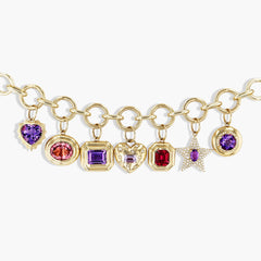 Multi-Color Sapphire Charm Necklace