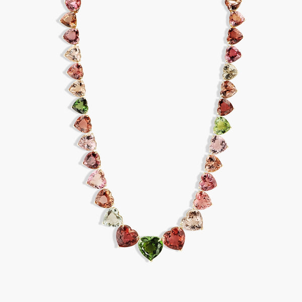 Piranesi Multi-Color Tourmaline Gradual Heart Necklace