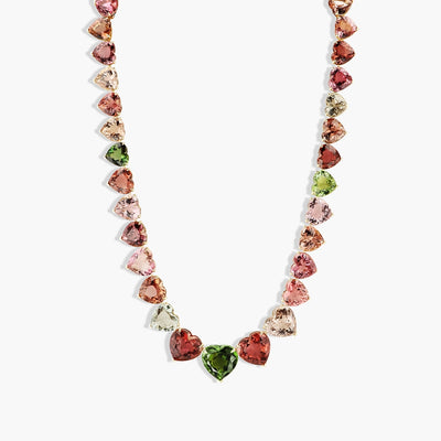 Piranesi Multi-Color Tourmaline Gradual Heart Necklace - Piranesi product