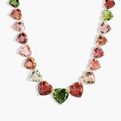 Piranesi Multi-Color Tourmaline Gradual Heart Necklace