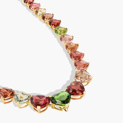 Piranesi Multi-Color Tourmaline Gradual Heart Necklace