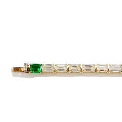 Zambian Emerald and 20 Carat Diamond Bracelet