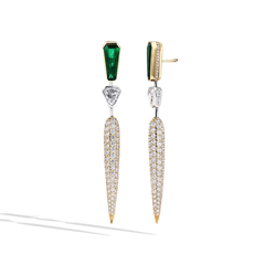 Zambian Emerald and Diamond Earrings