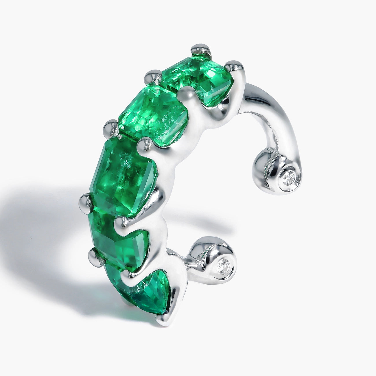Octagonal Emerald Ear Cuff