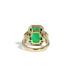 7 Carat Zambian Emerald and Diamond Side Stone Ring