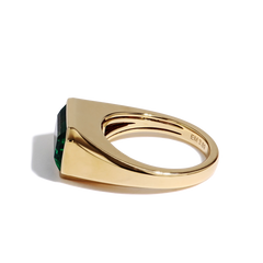 Zambian Emerald Bezel Signet Ring