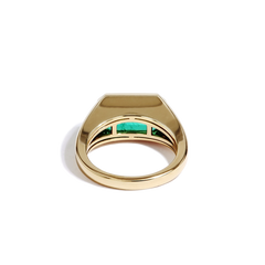 Zambian Emerald Bezel Signet Ring