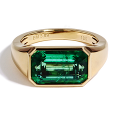 Zambian Emerald Bezel Signet Ring