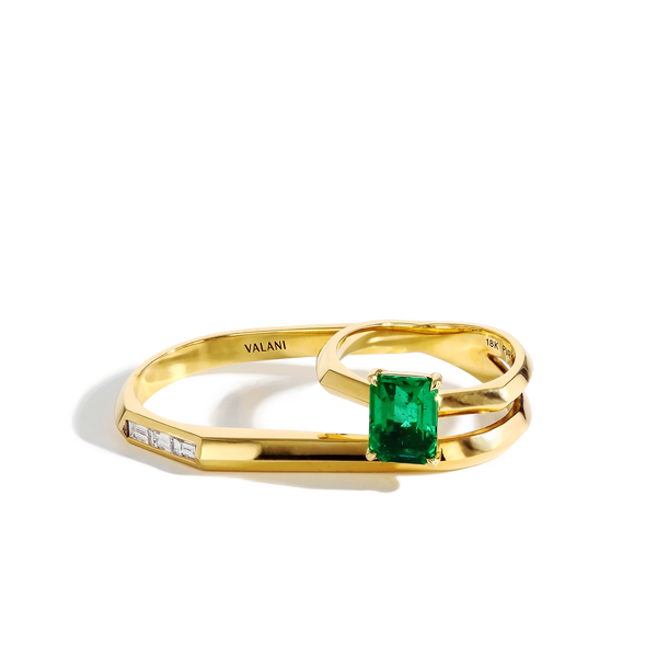 Emerald Double Ring