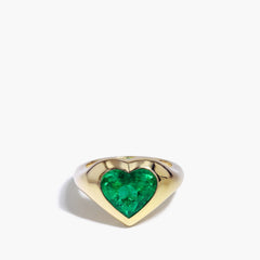 3 Carat Colombian Emerald Heart Ring
