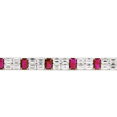 6 Carat Alternating Ruby and Diamond Bracelet