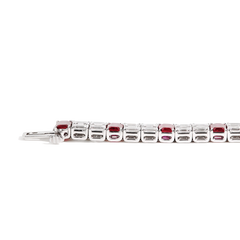 6 Carat Alternating Ruby and Diamond Bracelet