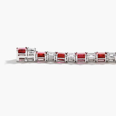 10 Carat Ruby and Diamond Carre Bracelet
