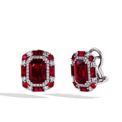 Ruby and Diamond Mozambique Stud Earrings - J.R.DUNN product