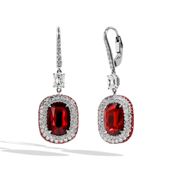 10 Carat Mozambique Ruby and Diamond Drop Earrings