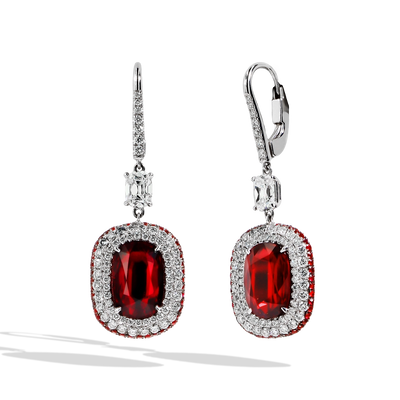 10 Carat Mozambique Ruby and Diamond Drop Earrings - Private Label product