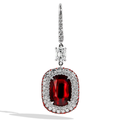 10 Carat Mozambique Ruby and Diamond Drop Earrings