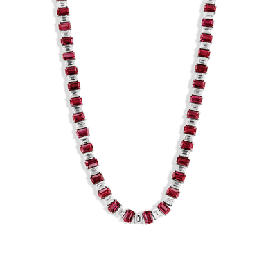 23 Carat Alternating Ruby and Diamond Necklace - Private Label product