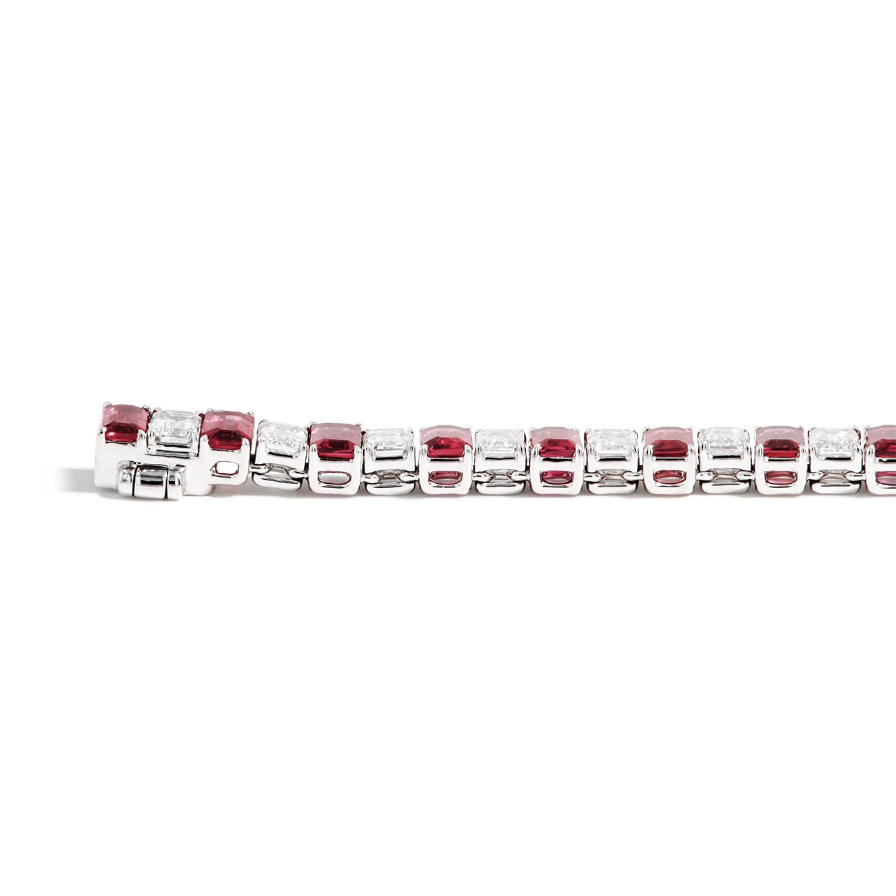 23 Carat Alternating Ruby and Diamond Necklace
