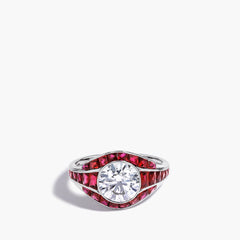 Diamond and Ruby Bezel Ring