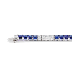 Alternating Blue Sapphire and Diamond Bracelet
