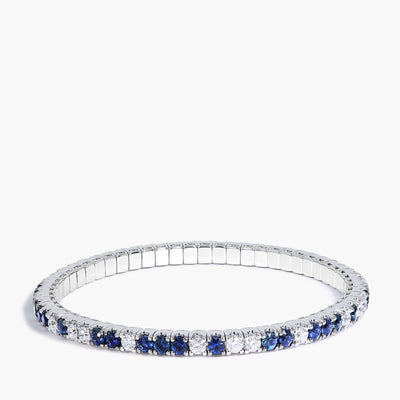 3.90 Carat Sapphire and Diamond Stretch Bangle Bracelet - Private Label product
