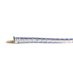 Platinum French-Cut Blue Sapphire Bracelet