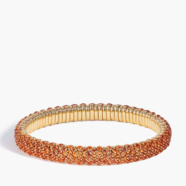 Orange Sapphire Flex Bangle in Rose Gold