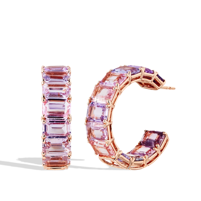 Pink Sapphire Hoop Earrings - J.R.DUNN product