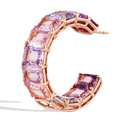 Pink Sapphire Hoop Earrings