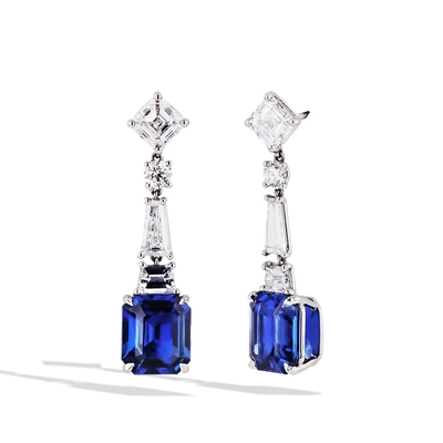Blue Sapphire and Diamond Drop Earrings - J.R.DUNN product