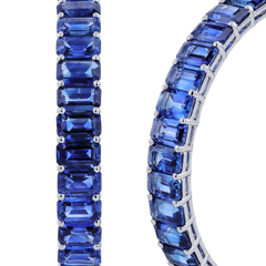 27 Carat Blue Sapphire Inside Out Hoop Earrings