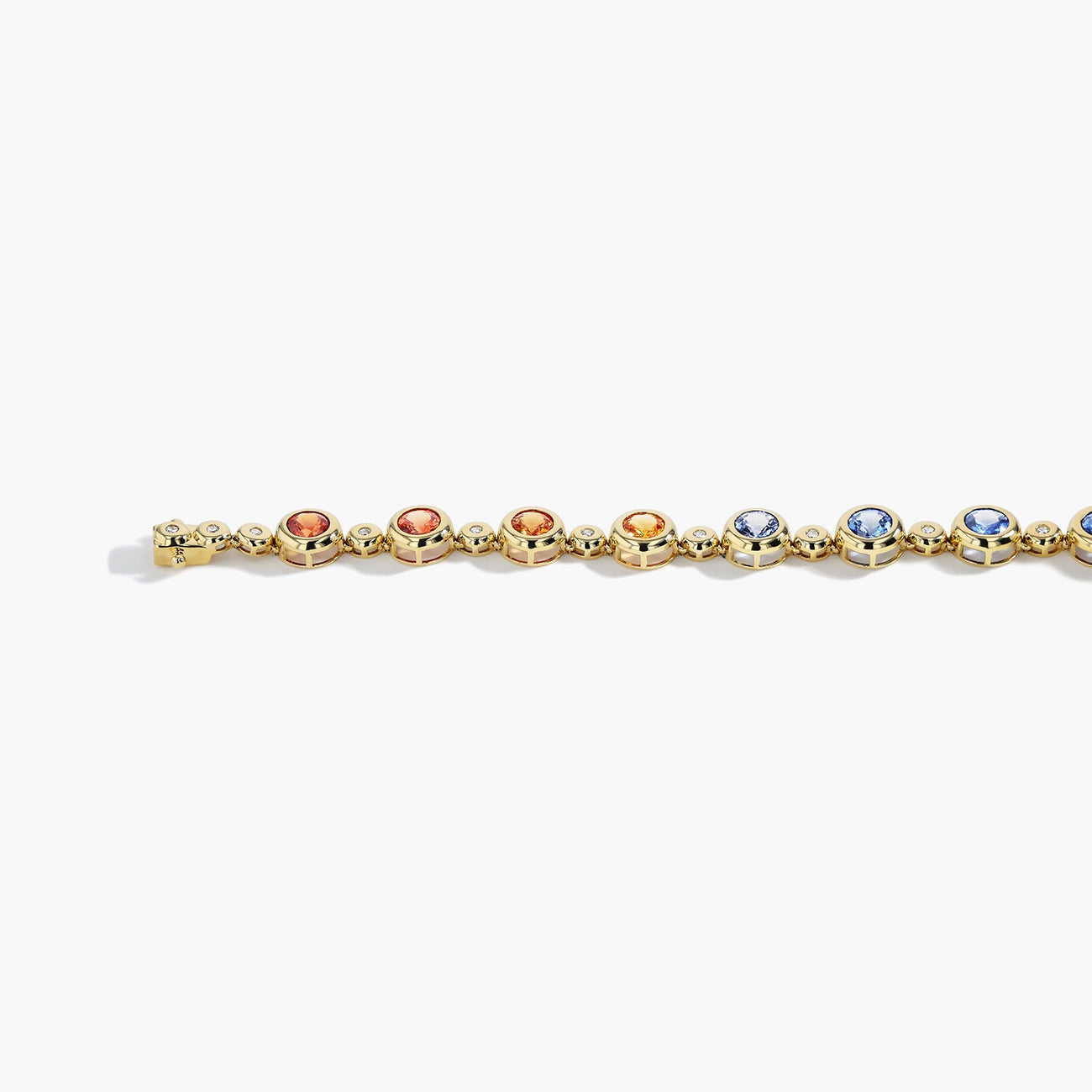 Multi-Color Sapphire and Diamond Bezel Bubble Necklace